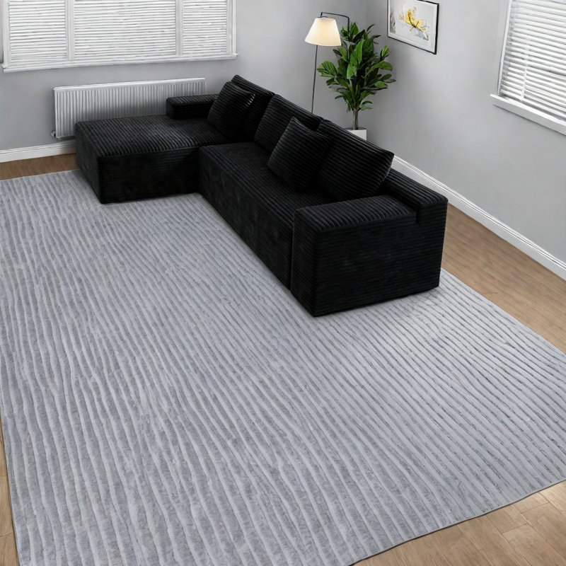 Canapé modulaire Spacieux Cloud, velours côtelé moelleux, forme en L moderne pour la maison