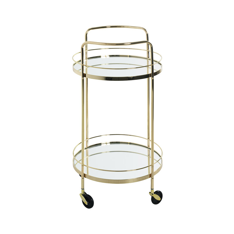 Brolin Metal Bar Cart, Brass -plated