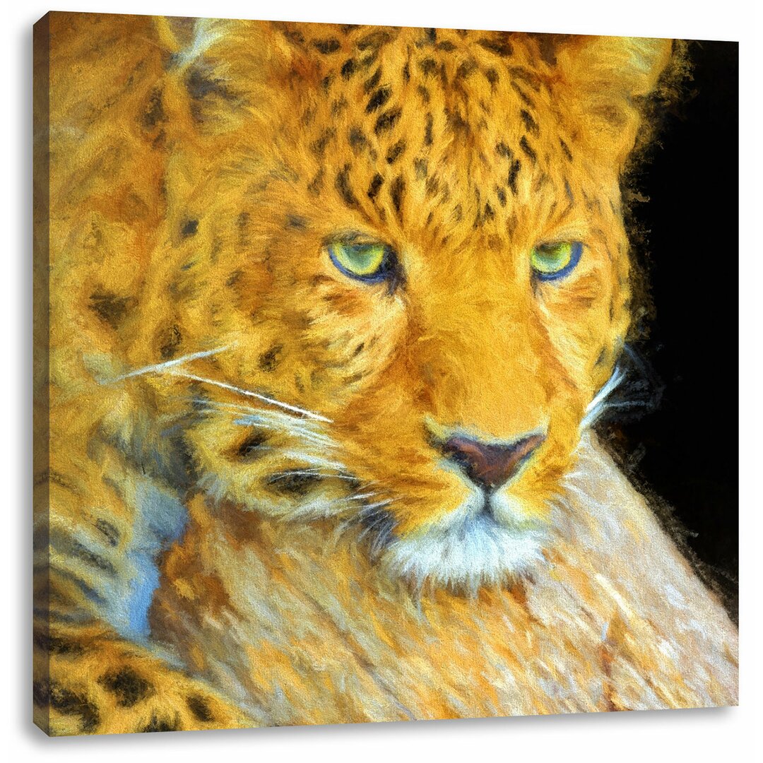 Leinwandbild Ruhender Leopard