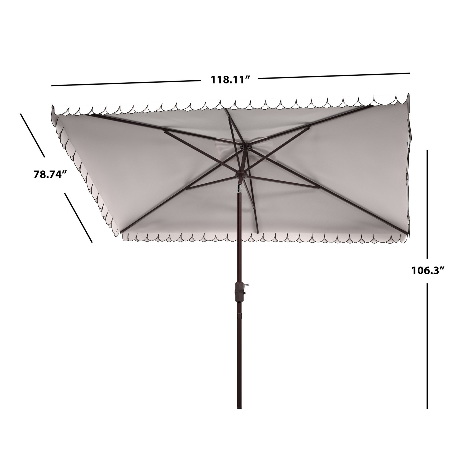 9.8' Market Umbrella, White/Black