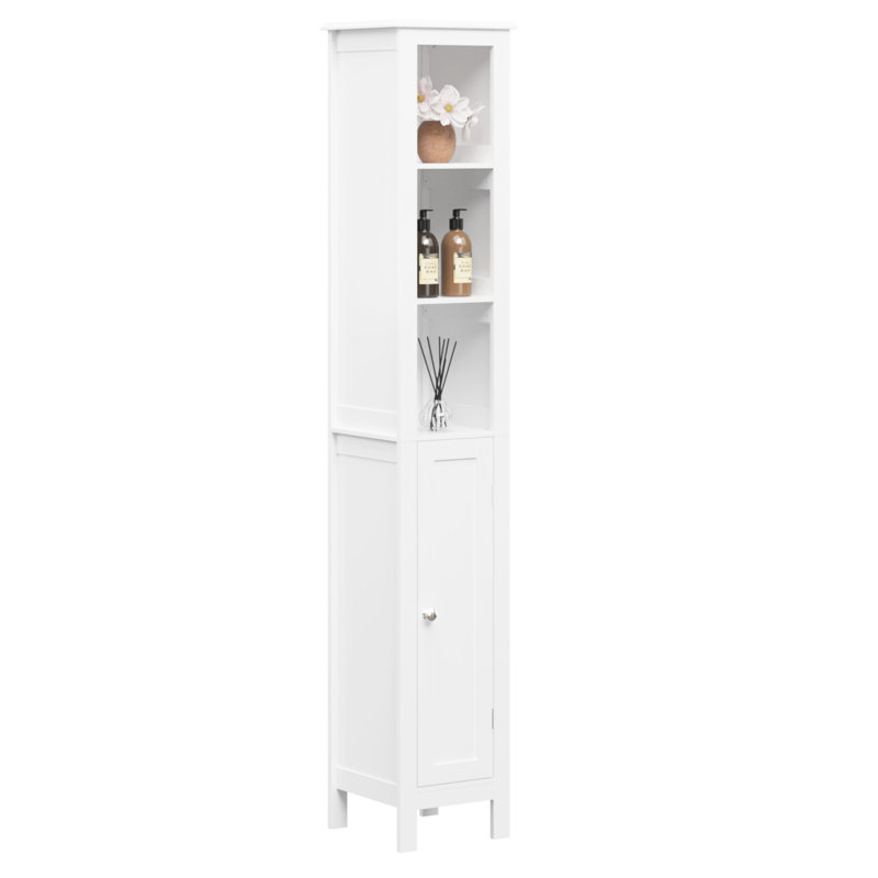 Armoire de salle de bain haute 66,92 po avec tablettes réglables - 1 porte autoportante pour petits espaces, maison, salle de bain, cuisine, salon
