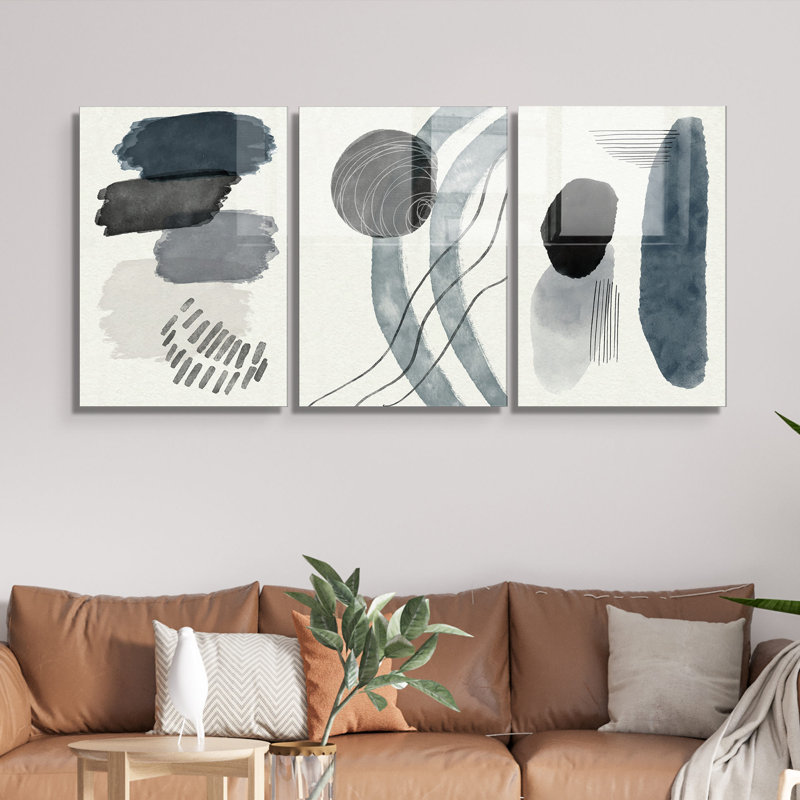 Ensemble de 3 impressions non encadrées sur verre, L 12 po x H 18 po