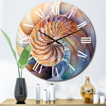 Red Teal Cubist Fusion Metal Wall Clock Design Art Size: Small