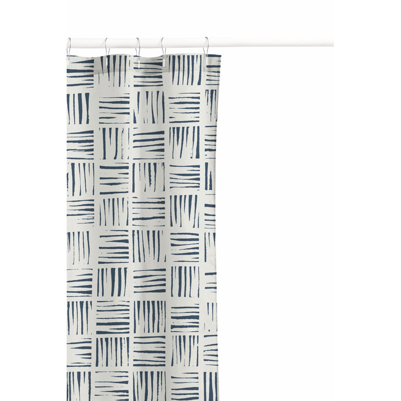 Lash Locked Ultra-Thin Lightweight Shower Curtain, Blue