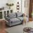 Pull-Out Chenille Queen Sofa Bed With Memory Foam Mattress-1257220724