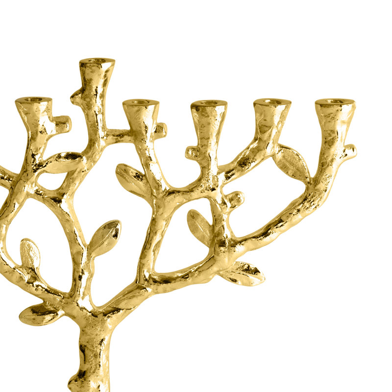 Tree of Life Menorah, Gold