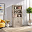 Farmhouse Bookcases With Doors, Wooden Tall Bookshelf And Bookcase