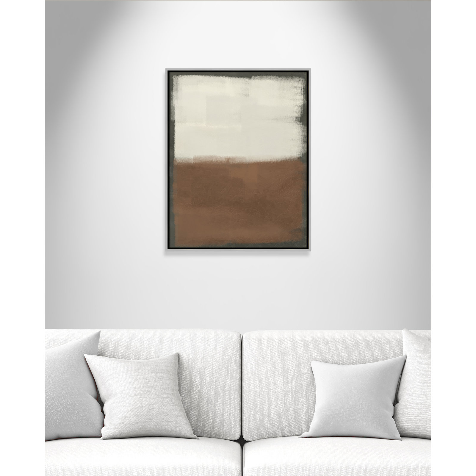 Alabaster Burst 2 - Floater Frame Print on Canvas, Silver , 29.5" H x 23.5" W x 2" D