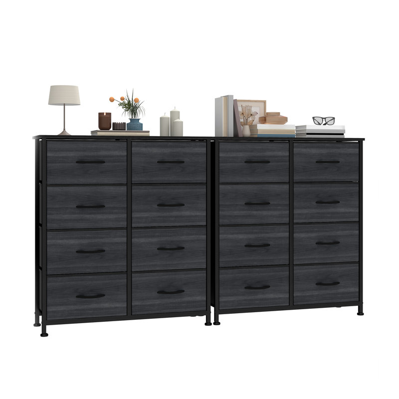  8-Drawer Double Dresser 2-Piece Set (33.7" W) – Versatile Storage With Sleek Design, Gray