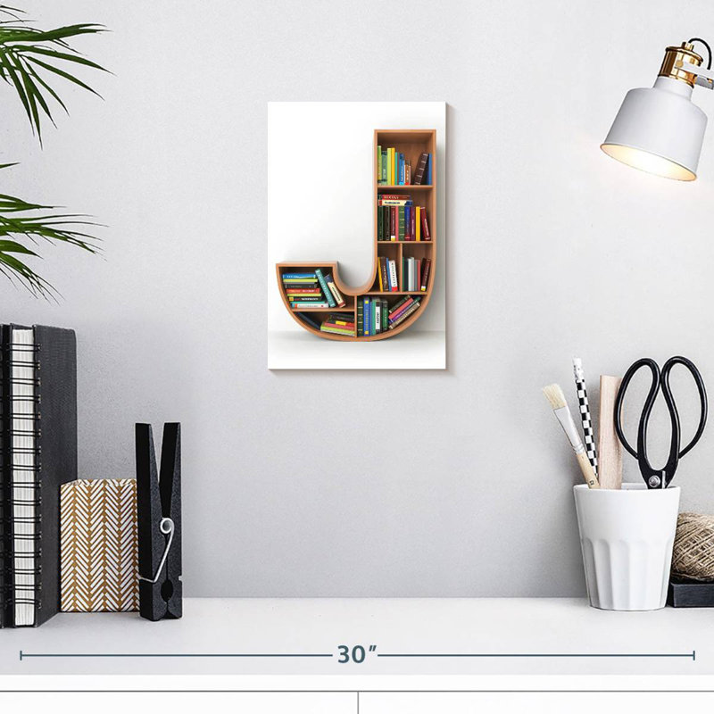 Keiri Letter J Bookshelf, 12" H x 8" W
