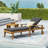  Jason Acacia Wood Outdoor Chaise Lounge with Cushion, Adjustable Recline, Gray-306994254-306994253