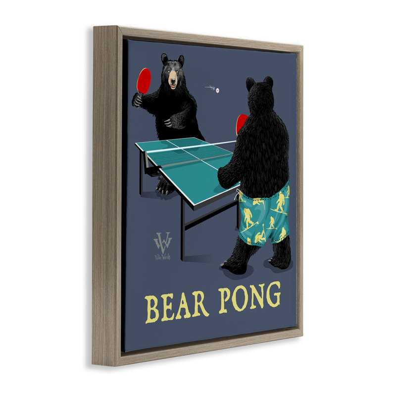Cadre flottant Bear Pong, Brun, H 18 po x l 18 po