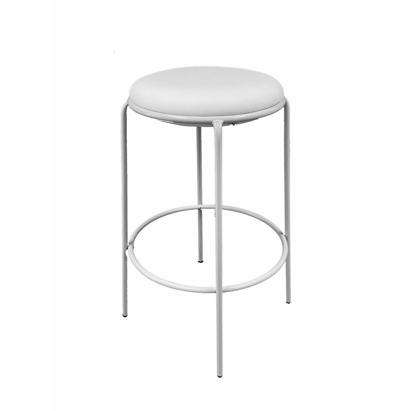 Tabouret 30 ", Similicuir blanc
