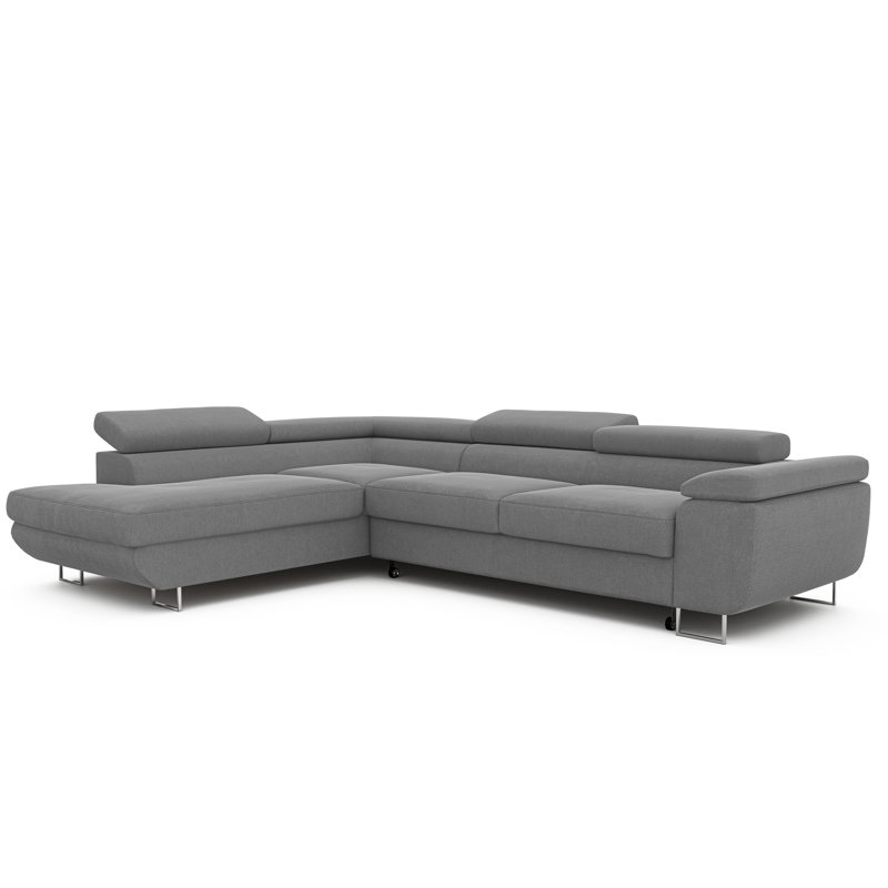 4 Seater Sofa Bed, Dark Grey, Left Hand Facing