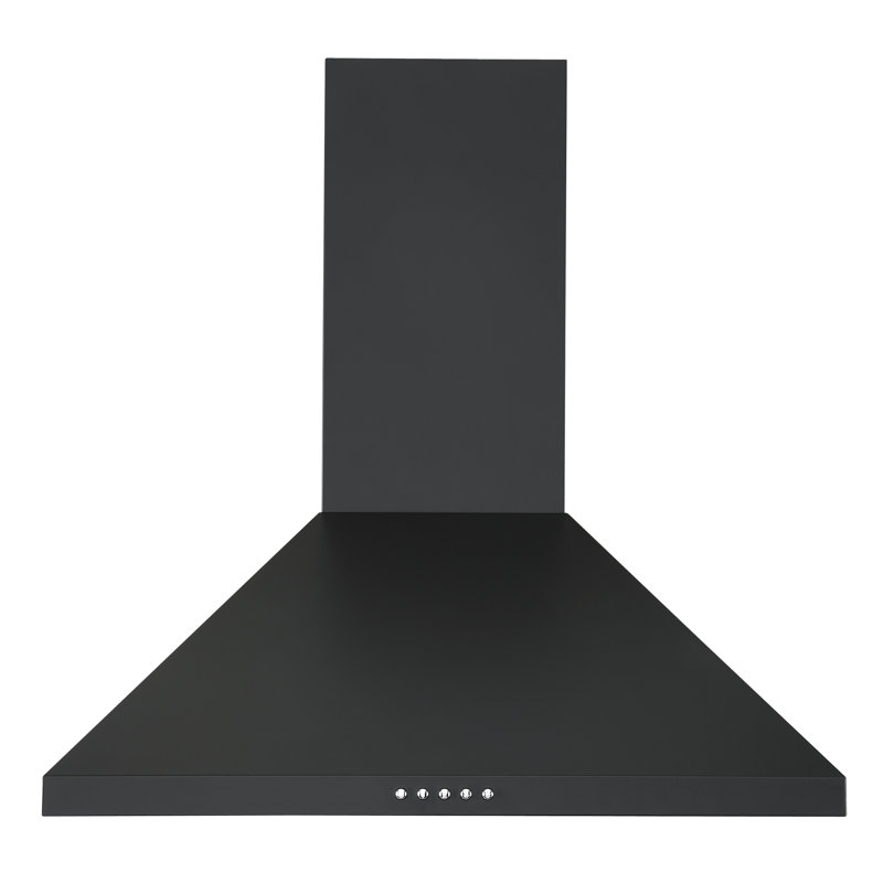 Ancona 24” 280 CFM Convertible Wall Mount Pyramid Range Hood, Black