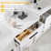 84" Double Bathroom Vanity with Wood Makeup Countertop Base Only, Sink not Included