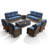 9-Piece Outdoor Garden Nighttime Moments Family Sofa Conversation Set With Swivel Chairs And Split-Type Fire Pit-816371809