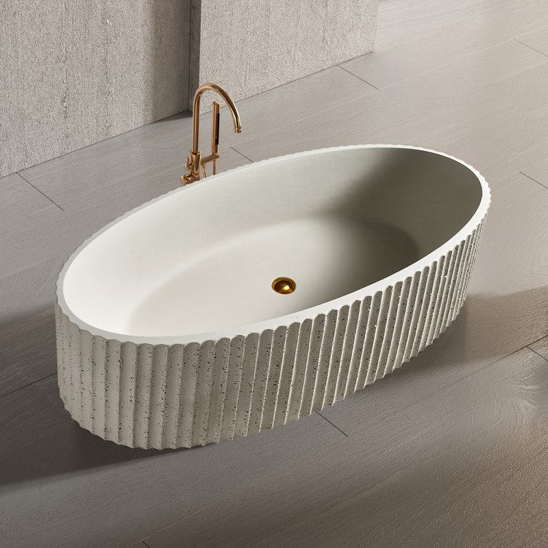 67" X 31" Freestanding Bathtub Solid Surface Soaking Tubs