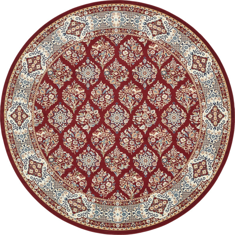 Tapis oriental bourgogne / beige Jackson, Rond 10pi
