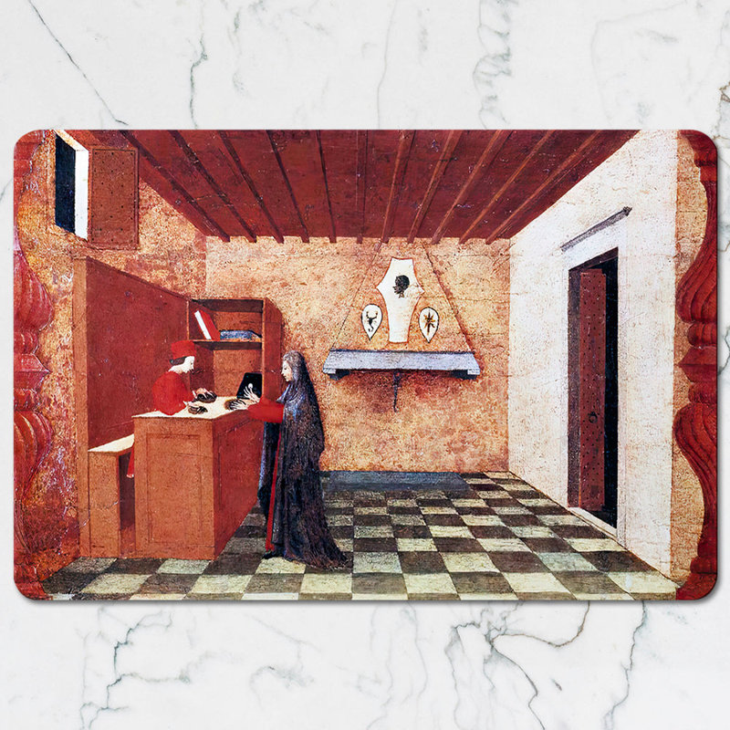 Placemat And Coaster Set Featuring Medieval Interior Artwork