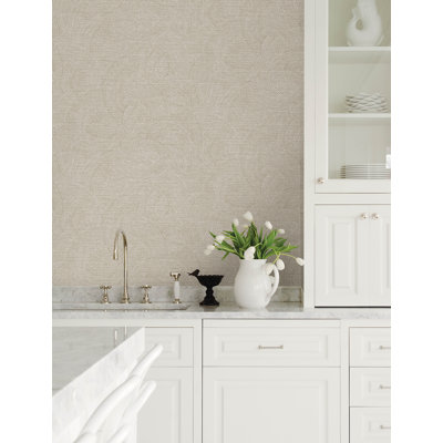 Harrison Pewter Swirling Geometric Wallpaper