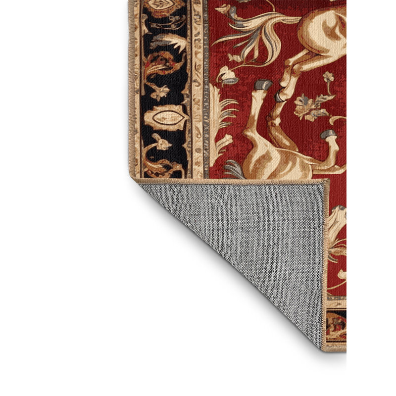 Tapis brun lavable à la machine, Rond 8 pi