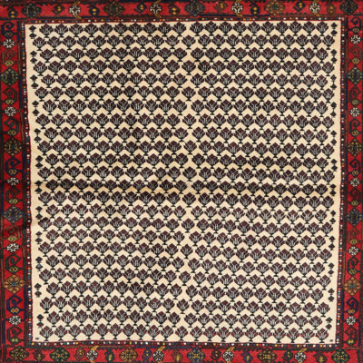 Tapis beige/noir/rouge contemporain Iasos