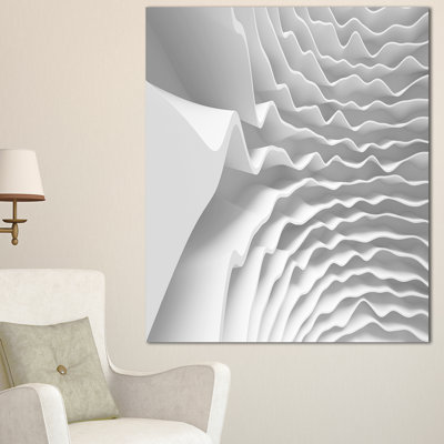 " Fractal Curved White 3D Waves "