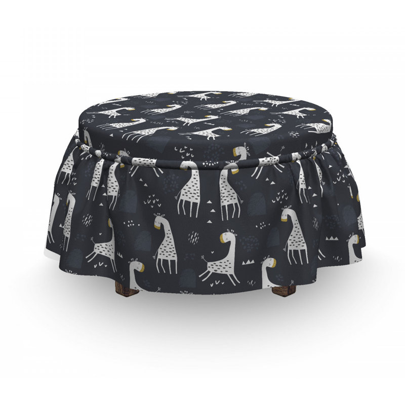 Housse pour repose-pieds dessiné giraffe