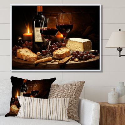 Cheese And Red Wine Charcuterie Board Radiance - Wine Wall Art