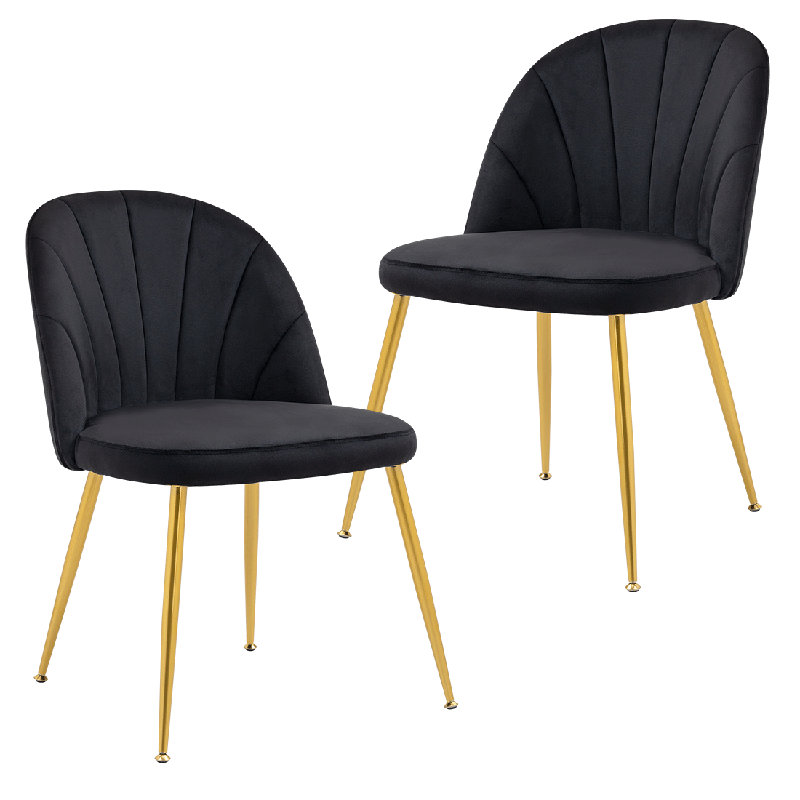 Chaises de salle à manger sans accoudoirs Modern, Noir