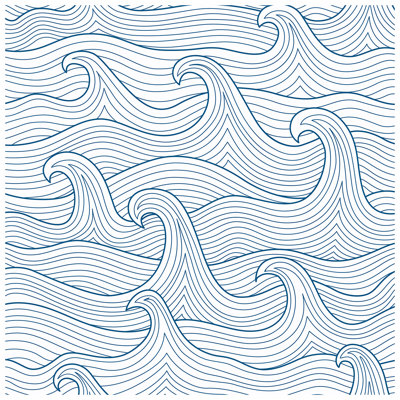  Papier peint adhésif pour vagues pour la salle de bain Coastal