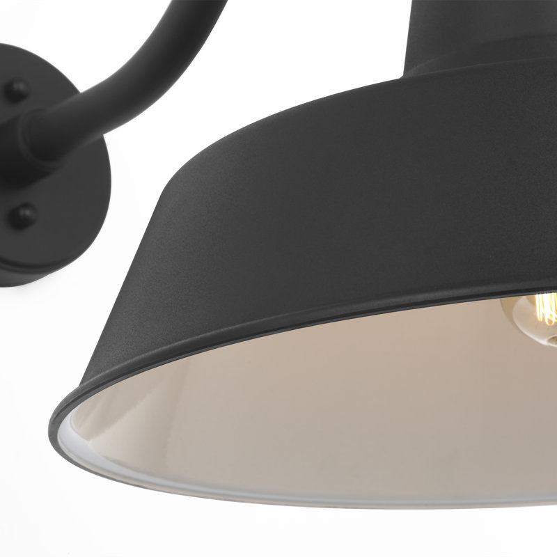 1 - Light Armed Sconce, 15" H x 16" W x 24" D, Textured Black, No