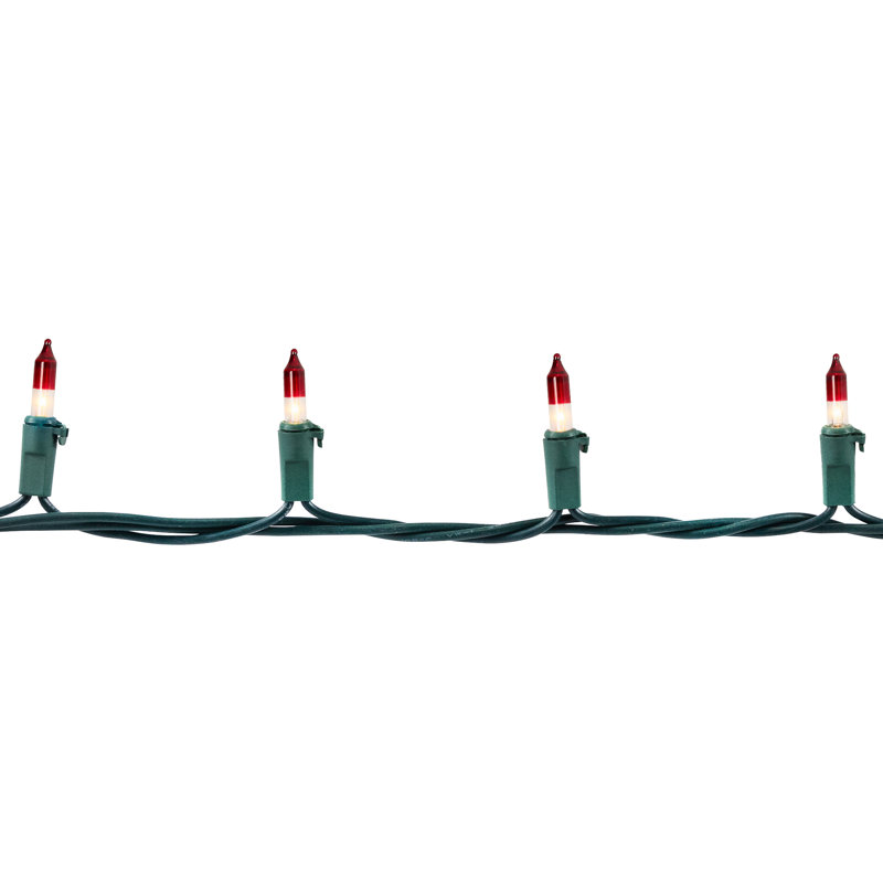 Mini Christmas Light Set - Green Wire, Clear/Red/Green, 258"