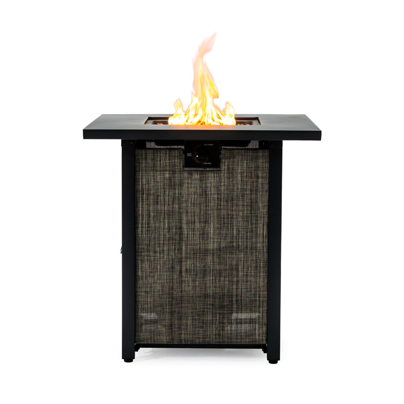 50000 28 - Inch Square Propane Fire Pit Table With Steel Top And Frame For Patio, Garden, Courtyard, , Easy Assembly , Wrapped Body, Continuous Combustion, Garden Courtyard