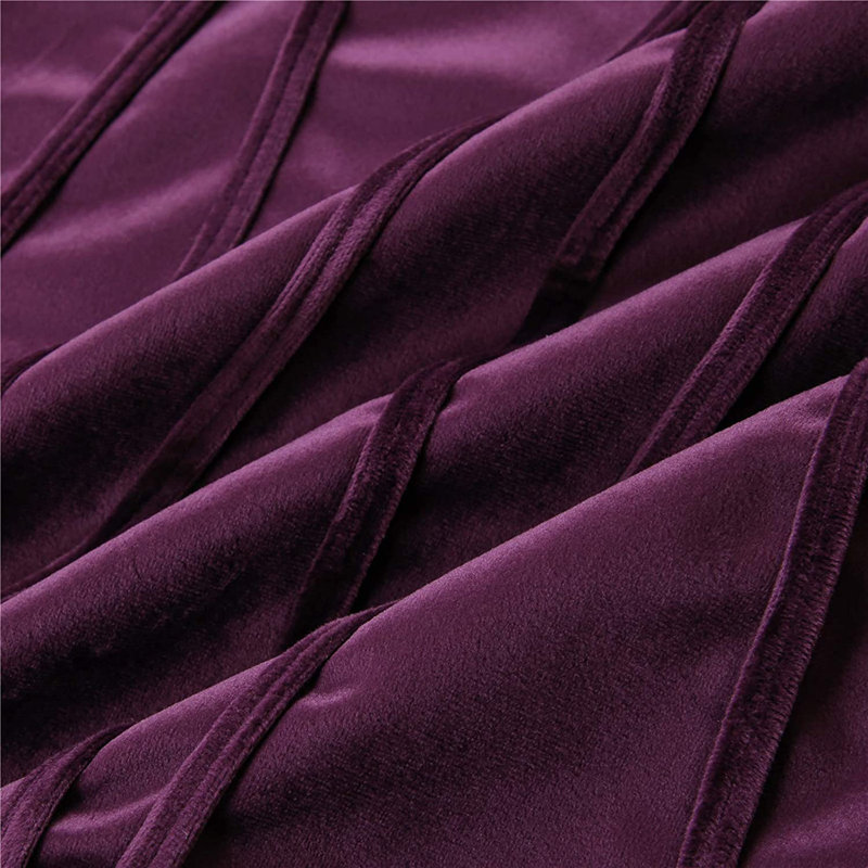 Ensemble de 2 coussins en velours Stripes, Violet
