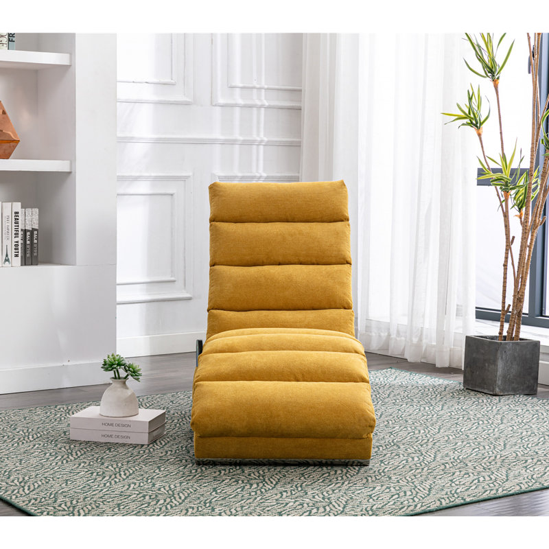 Upholstered Chaise Lounge, Yellow