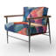 Chaise d'appoint abstraite géométrique - grille diagonale avec fauteuil à accoudoirs-376487238