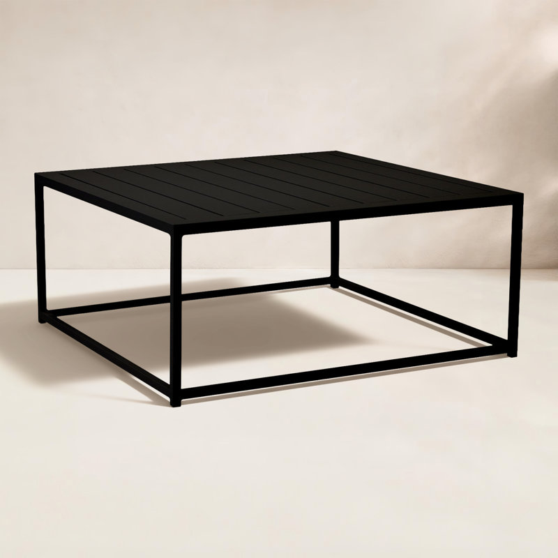 Table d'appoint en aluminium Marselia, Noir