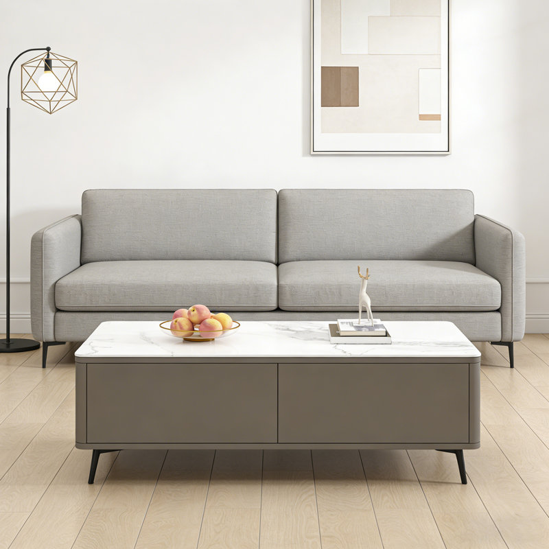 Table basse légère et luxueuse, H 15,74 po x L 47,24 po x l 23,62 po, Gris