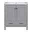 Meuble-lavabo de salle de bain avec lavabo simple, 2 portes à fermeture douce et un tiroir-1608617238