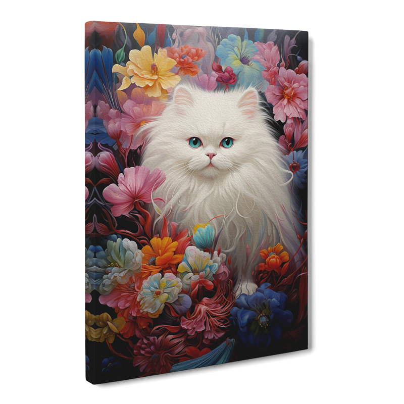 Persian Cat Neo-Plasticism - Wrapped Canvas, 60cm H x 40cm W x 3cm D