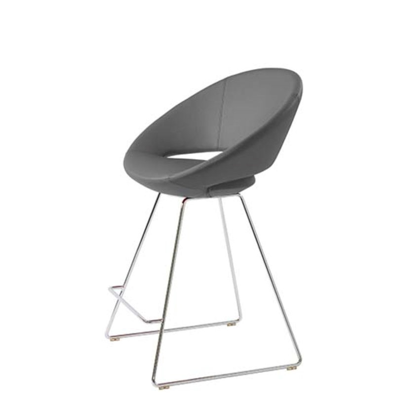 Tasoula Upholstered Counter Stool with Metal Frame, Extra Tall (35” Seat Height), Dark Gray
