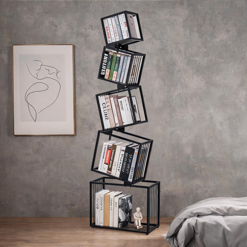 Bibliothèque d'angle moderne à 5 niveaux Silhouette géométrique moderne