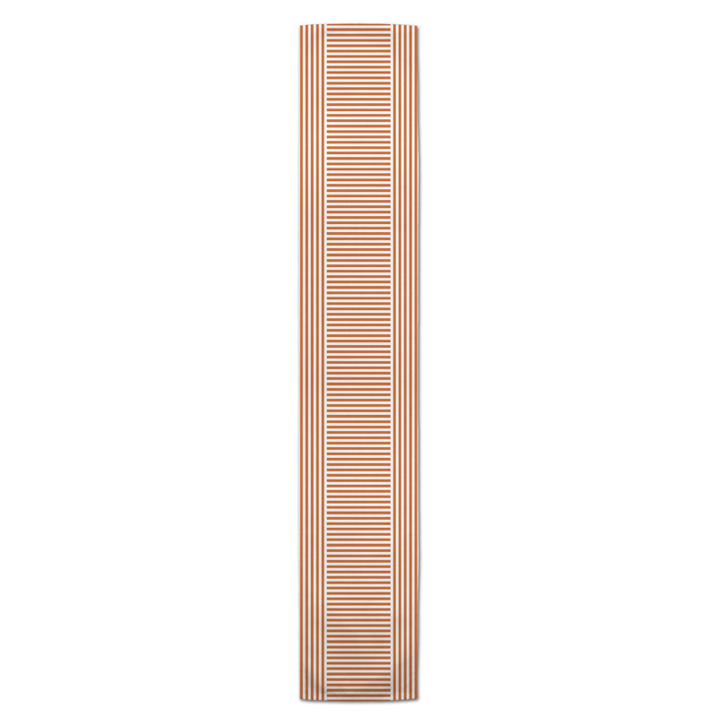 Chemin de table roughhexagon Askerby, 90 po x 16 po, Orange, Rayures Hovnan