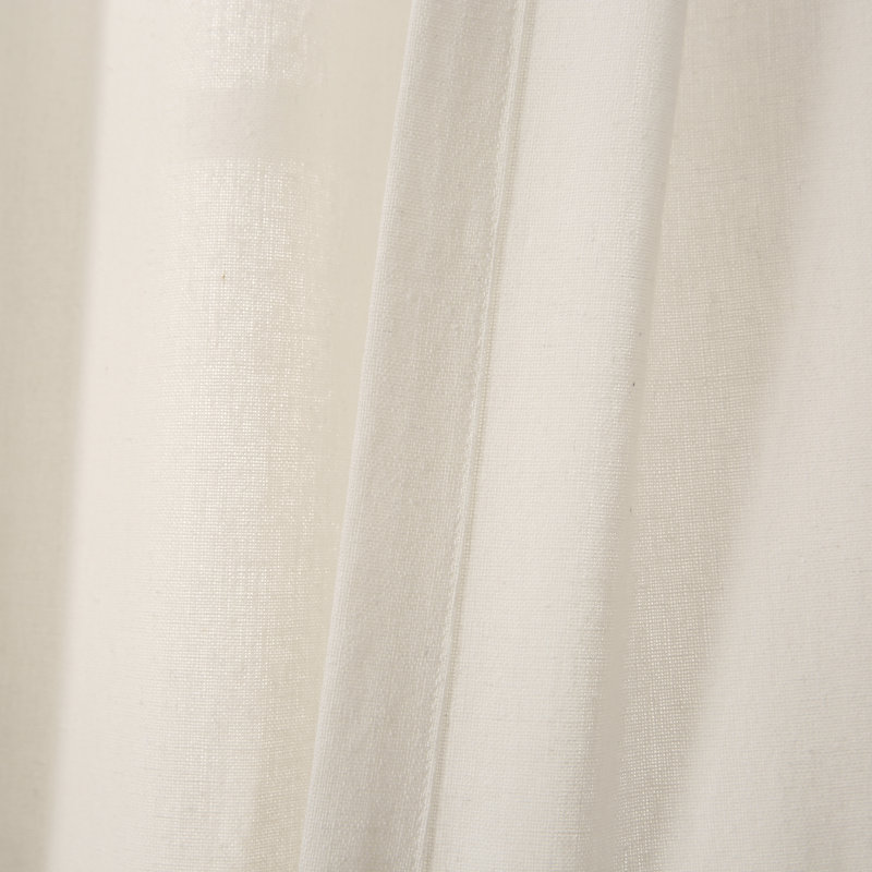 Linen Tassel Cotton Blend Sheer Curtain, Off White