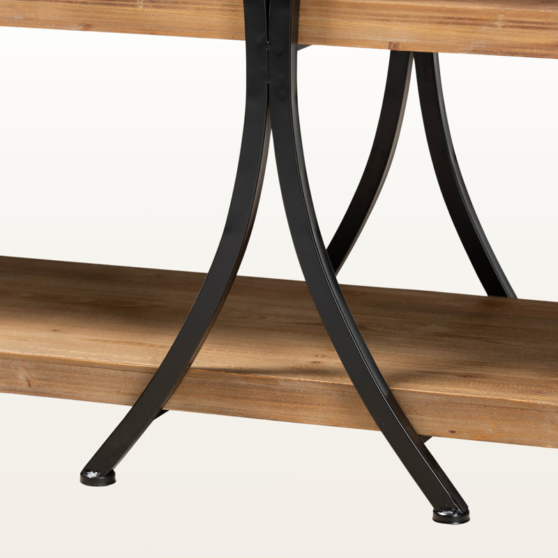 Console Parkland en métal brun naturel noir, H 31,33 po x l 59,56 po x P 15,80 po