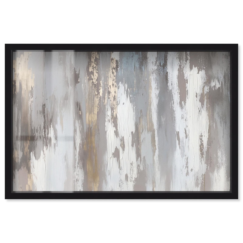 «Flooding Gold I Shadowbox Print Boho» par Art Remedy, H 11 po x l 16 po, Noir