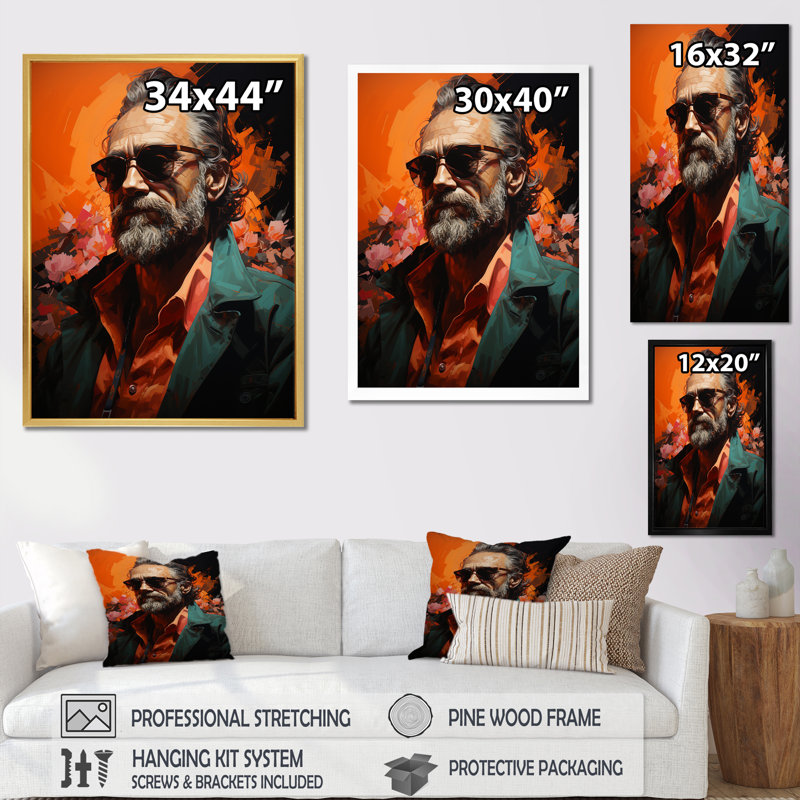 Coral Coppola Portrait I - Portrait, reproduction d'art mural_105748, H 40 po x l 30 po x P 1,5 po, Encadrement doré