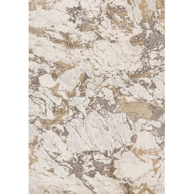 Tapis d'intérieur patiné de 8 pi x 11 pi (7 pi 10 po x 11 pi 2 po), blanc et gris moderne et contemporain - salon, chambre à coucher, salle à manger et cuisine